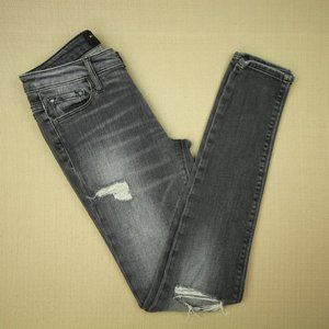 Black Orchid Jude Mid Rise Super Skinny Jeans Women's Size 25 Raven Distressed